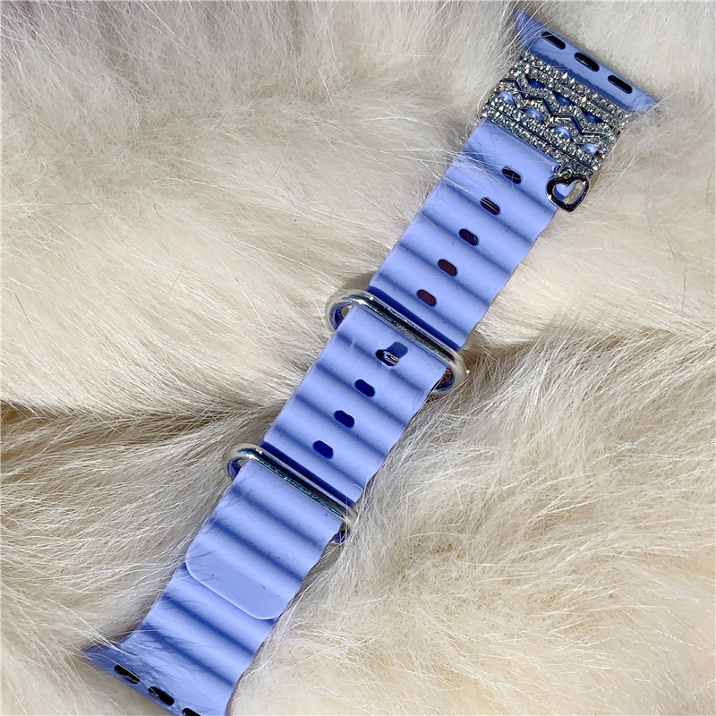 Kolorowa Bling Diamond Silikon Pętla Bransoletka paska do Apple Watch Ultra Series 8 7 6 5 4