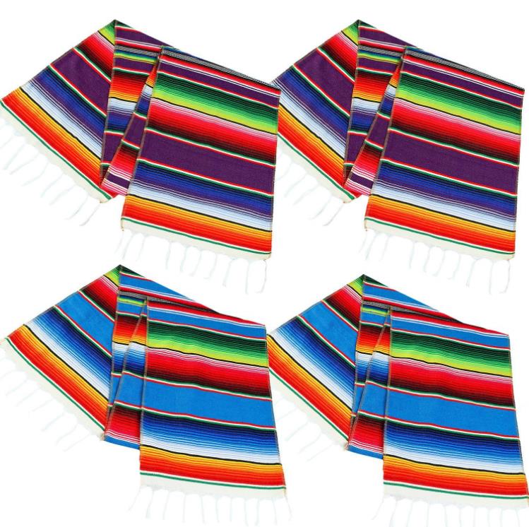 Mexico -stijl tafelkleed langwerpige vormtafels banner katoenstreep tafel loper Fiesta thema feestdecoratie SN4277