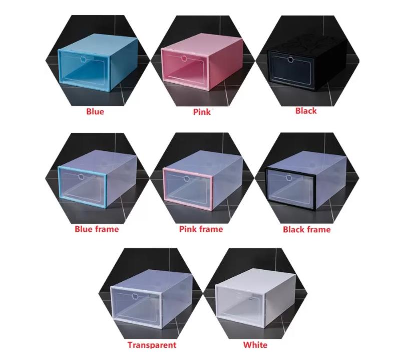 Сгущать пластиковую прозрачную пылепроницаемую коробку для хранения обуви прозрачная флип -конфеты цвета.