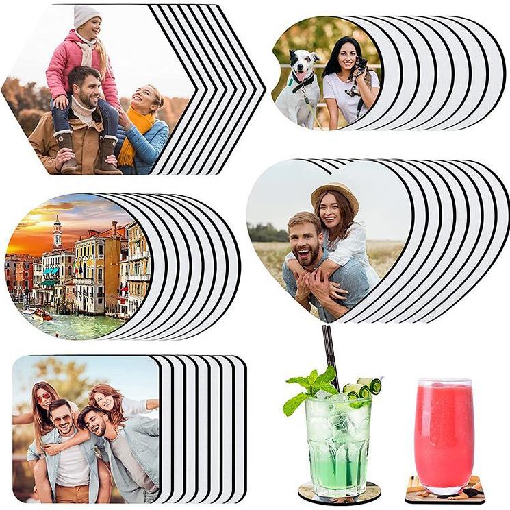 Party Favor Sublimation Blanks Coaster Mats DIY Car Cup Holder Blank Cup Pad Mat for Gifts Crafts Printable Heat Press Products SN4275