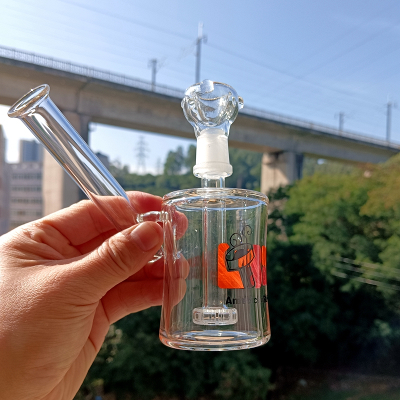 Mini hitokiri glass water recycler creative and personalized water pipe hookah gun inline pipe hood soot catcher