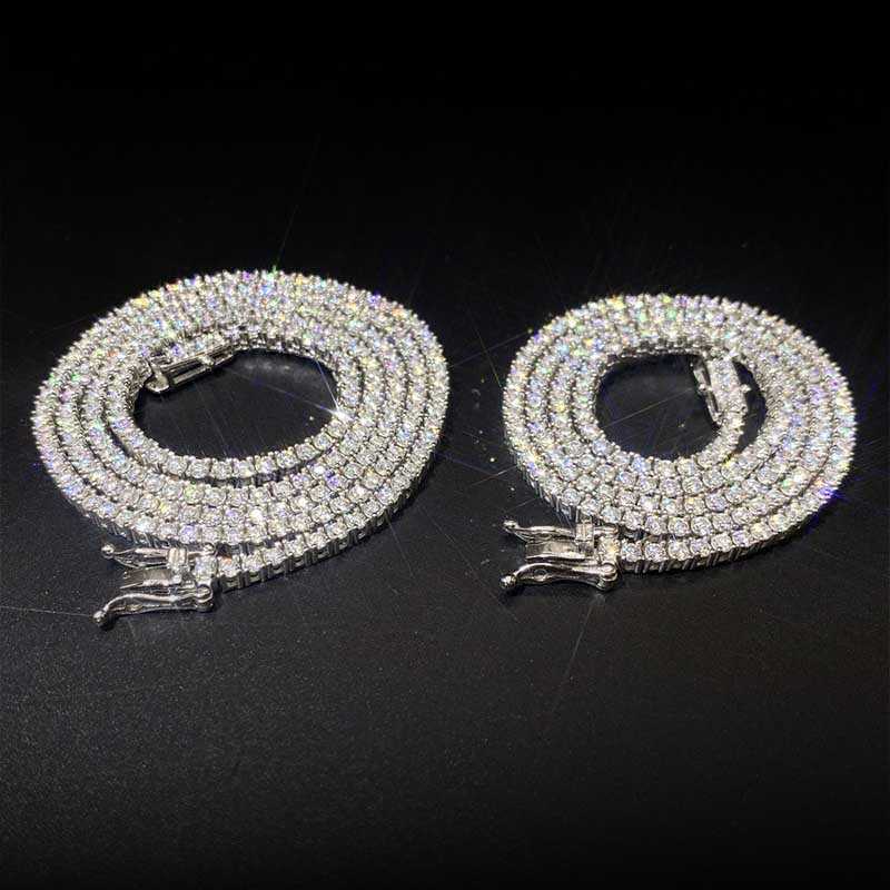 디자이너 보석 맞춤형 힙합 블링 vvs1 3mm 4mm 5mm 6 5mm 아이스 아웃 다이아몬드 Moissanite Tennis Chain286x