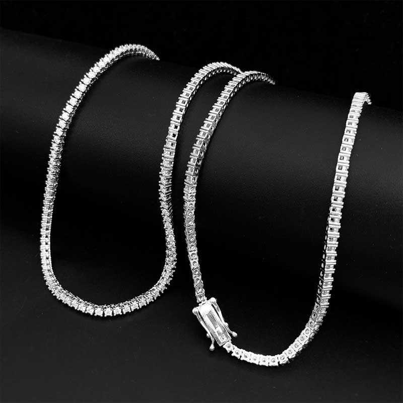 Designer sieraden Custom Hip Hop Bling VVS1 3 mm 4 mm 5 mm 6 5 mm Ice Out Diamond Moissanite Tennis Chain296G