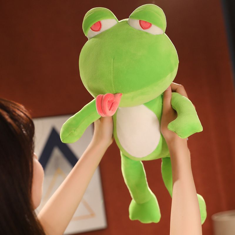 30cm-55cm Funny Tongue-rolling Frog Plush Toy Doll Soft Stuffed Animal Plushies Gifts for Child Girl High Quality