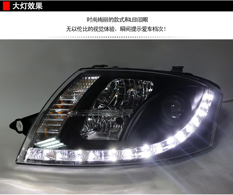 Für Audi TT -Scheinwerfer LED -Scheinwerfer Dynamic Streamer Dynamic Blinkerbeleuchtung Zubehör Tag laufen leichte Frontlampe