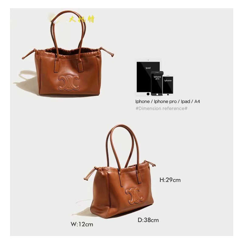 Luxury Designer bags Triumphal Arch Soft Leather Tote Bag 2023 Autumn and Winter New Drawstring Shoulder Large Capacity Fashion Sh307u