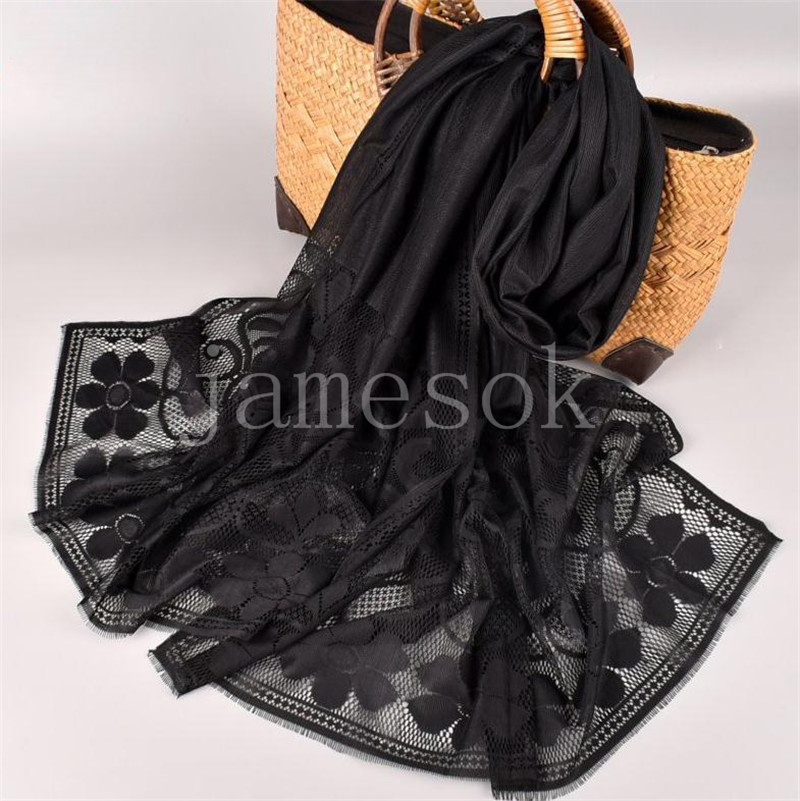 نساء قطع الزهور مجوفة الوشاح الربيع شالات الشتاء ولف لفات Femme Summer Beach Pashmina DE941