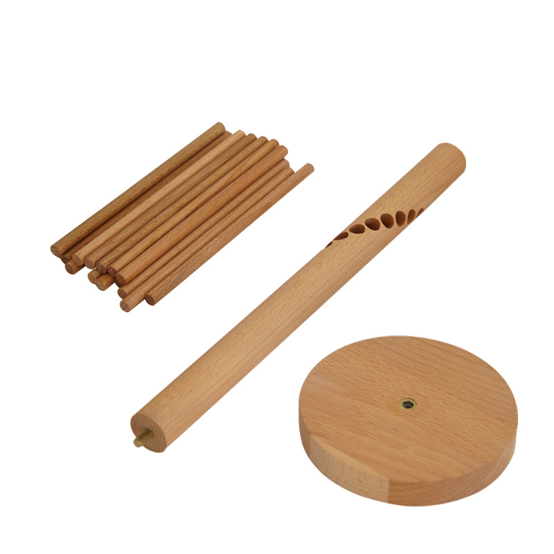 Support de séchage de pâtes en bois pliable naturel, support de nouilles en bois de hêtre de haute qualité LX5355