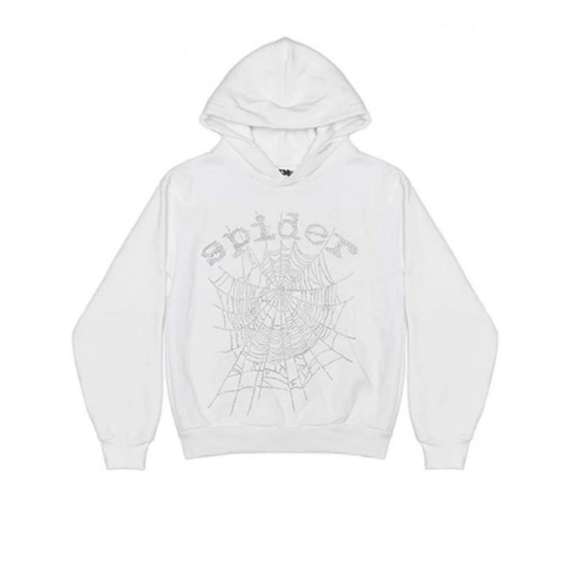 mens hoodies sweatshirts puff print white  hoodie men women web graphic 1 1 quality spider 555555 hoodie heavy fabric young thug sweatshirts