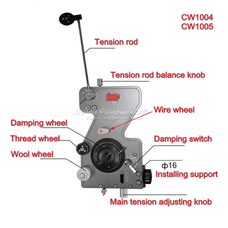 Heißspanner für Spulenwickelmaschine, mechanischer Dämpfungsspannungsregler für Wickler mit unterschiedlichen Drahtdurchmessern von 0,02–1,2 mm