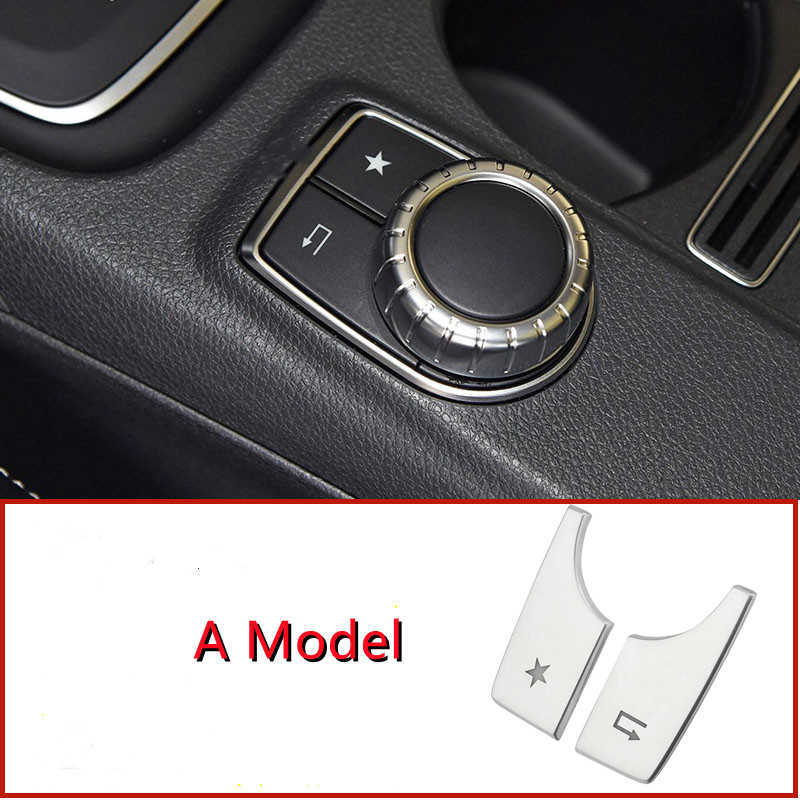 Car Multimedia Volume Buttons Decoration Stickers Cover Trim for Mercedes Benz C E Class W204 CLS GLK ML GLA CLA A B class