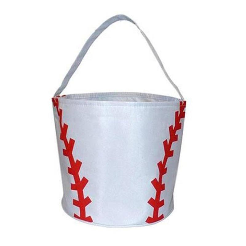 Basketball Easter Basket Sport Canvas Totes Football Baseball Soccer Softball Buckets Storage Bag Kids Candy Handbag sea shipping