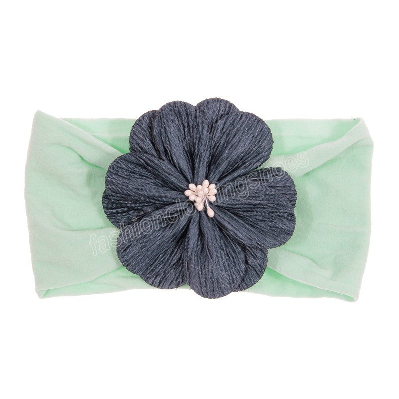 Rose Fabric Flower Baby Girls Headband Handmade Knot Nylon Kids Headwraps Hair Accessories Photo Props