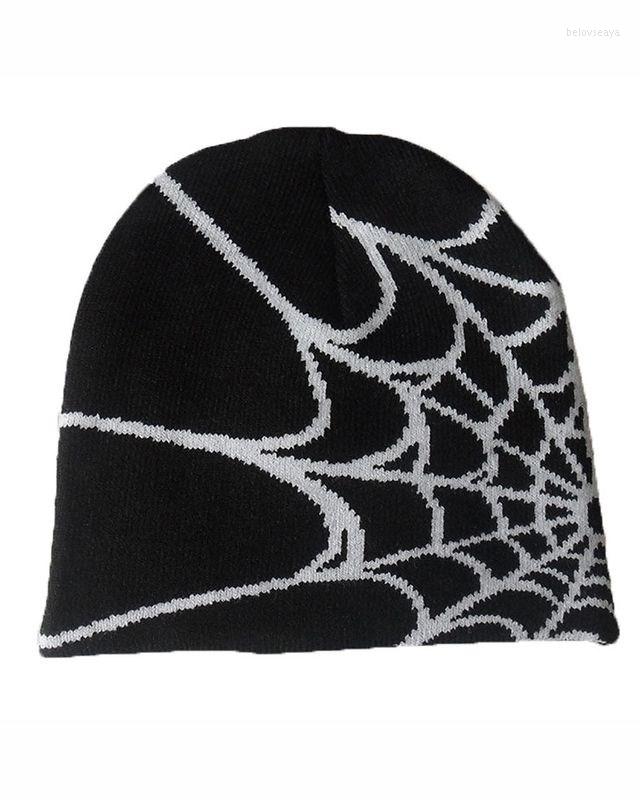 Bérets Y2K Gothic Spider Match laine acrylique tricot chapeau femme bonnet d'hiver Bons de chauves
