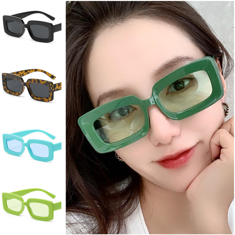 NEW Sunglasses Unisex Rectangle Sun Glasses Candy Color Adumbral Anti-UV Spectacles Simplity Eyeglasses Ornamental