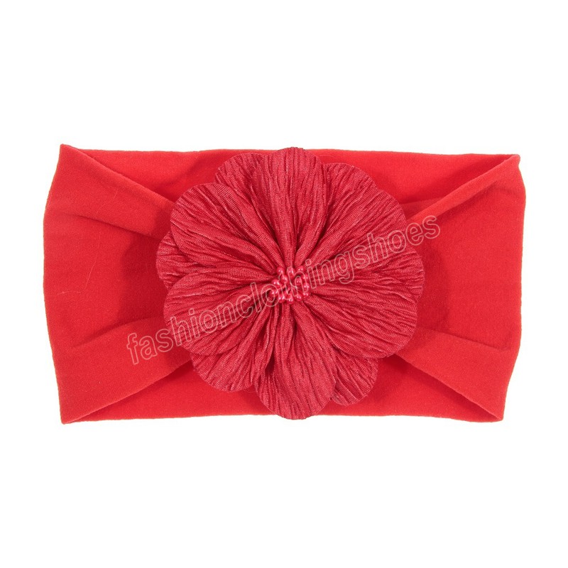 Rose Tissu Fleur Bébé Filles Bandeau À La Main Noeud En Nylon Enfants Headwraps Cheveux Accessoires Photo Props