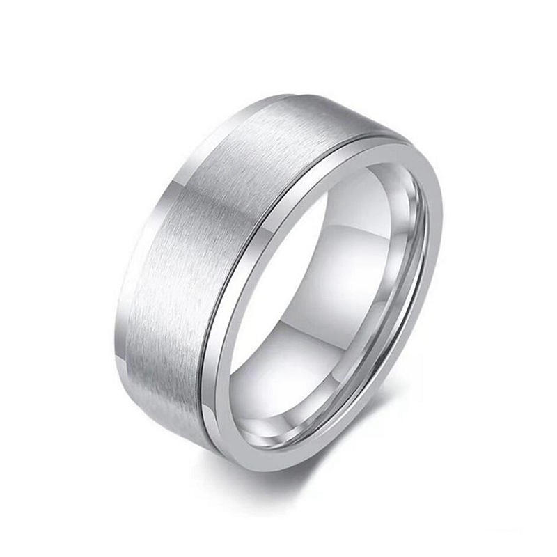 Fashion Men's Ring Stainless Steel Can Rotate for Jewelry Titanium Men Rings Silver Gold Black Color Wholesale