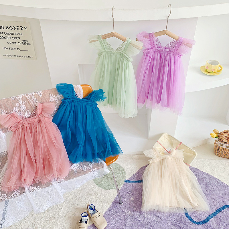 Вставки новая одежда для девушек платья для одежды Lolita Back Butterfly Design Design Princess Press Princess Summer Girl