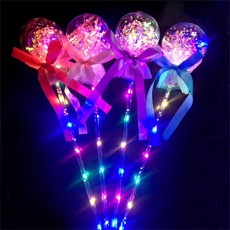LED Light Sticks Bobo Balloon Party Dekoracja gwiazdy Flashing Glow Magic Wands for Birthday Wedding Party Decor1750857
