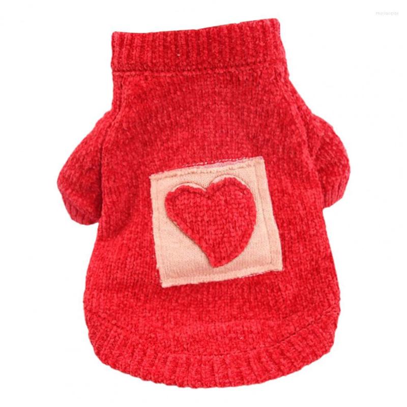 Vêtements pour chiens Pull Charmant Love Heart Motif convivial pour la peau 2 pattes hiver chaud chat pull décor robe pour animaux de compagnie Up2594