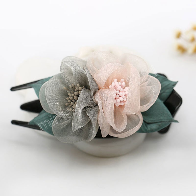 Fashion Flower Duckbill Clip Elegant Lady Hair Claws Hairpin Women Girl Headwear Barrettes Hairgrip Hair Accessories