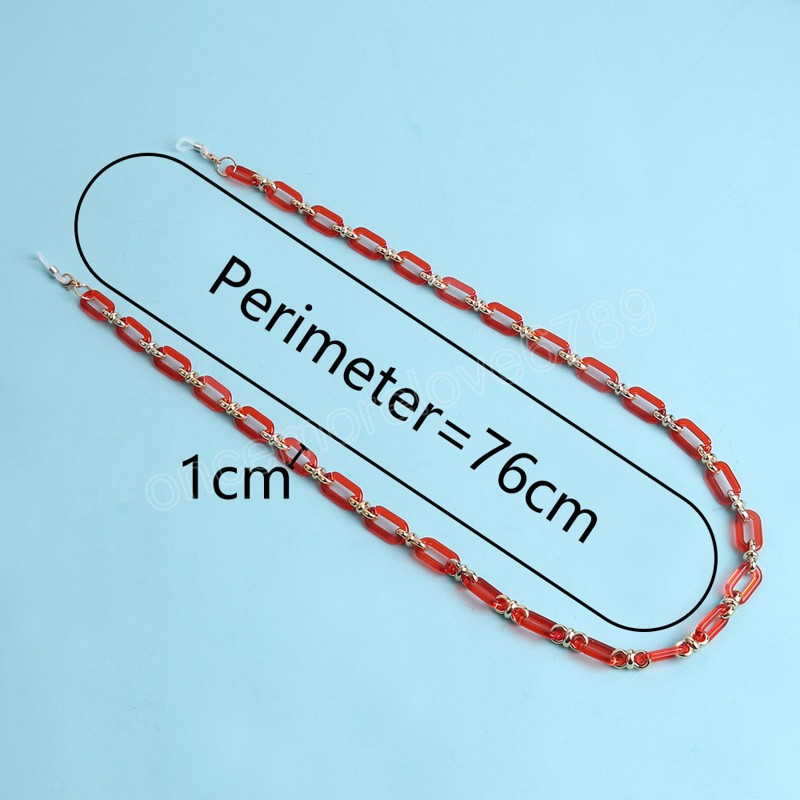 Modne okulary akrylowe łańcuch kobiet żywica przeciwsłoneczne okręgi uchwytowe łańcuchy łańcuchy smyczki