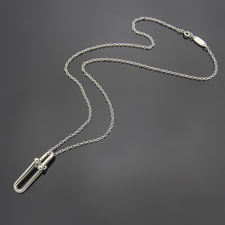 Diseñador Doble anillo Collar de bambú Marca de lujo Pendientes colgantes de hebilla