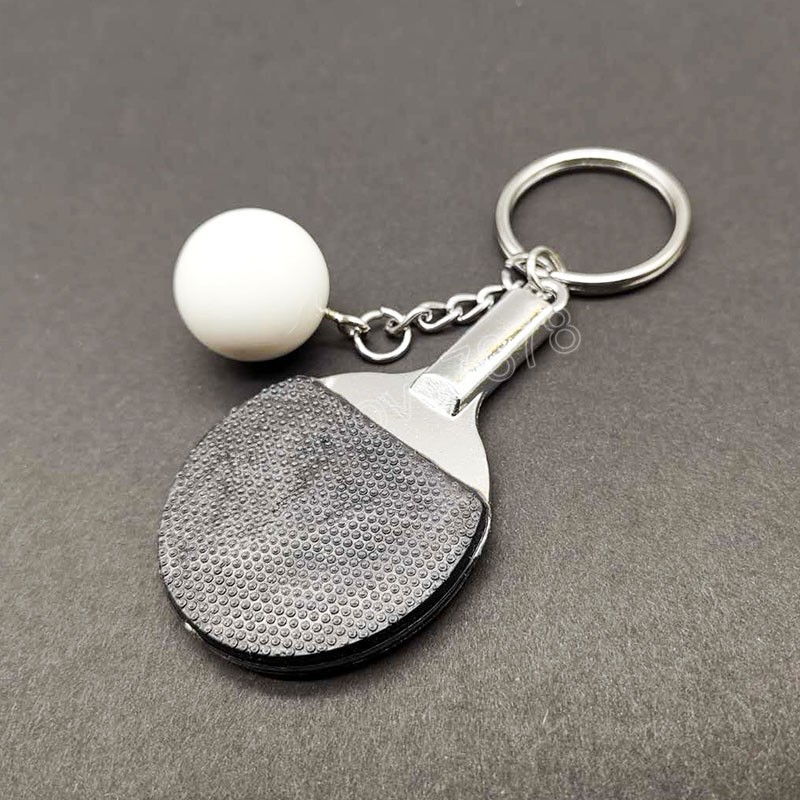 Creativo simpatico ciondolo Pingpong portachiavi moda mini pallina da ping pong portachiavi donna uomo borsa decorazioni sospese regalo souvenir