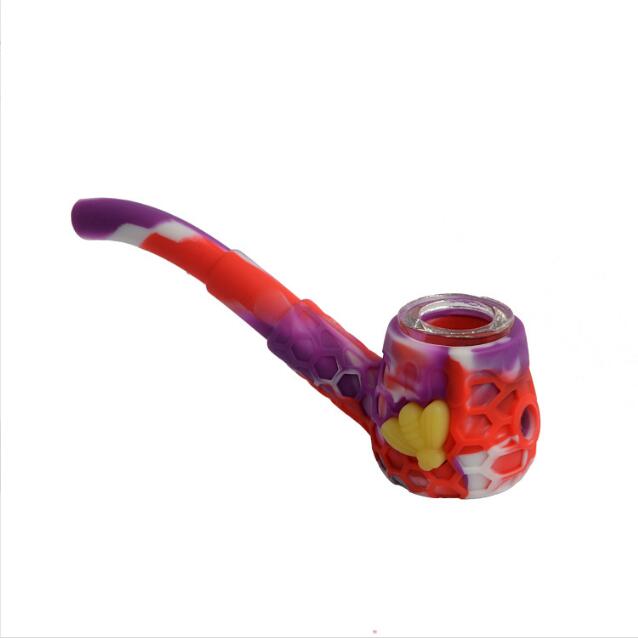 Bee Honeycomb Silicone Long-Mouth Pipe Master Style Retro Luminous Titanium Nail Pipe