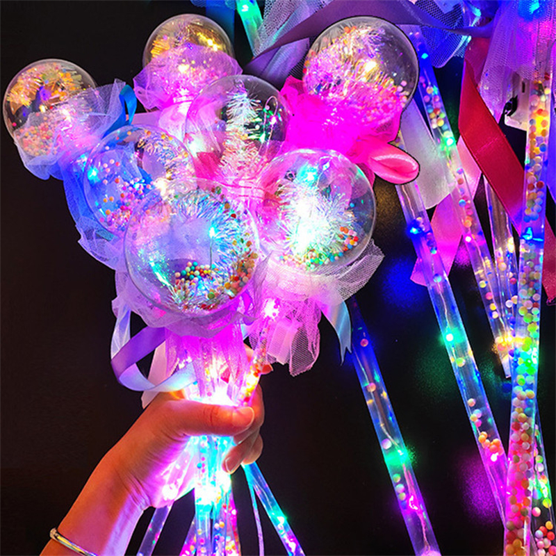led light sticks bobo 풍선 파티 장식 별 모양 깜박이는 글로우 마법 지팡이 생일 결혼식 파티 장식
