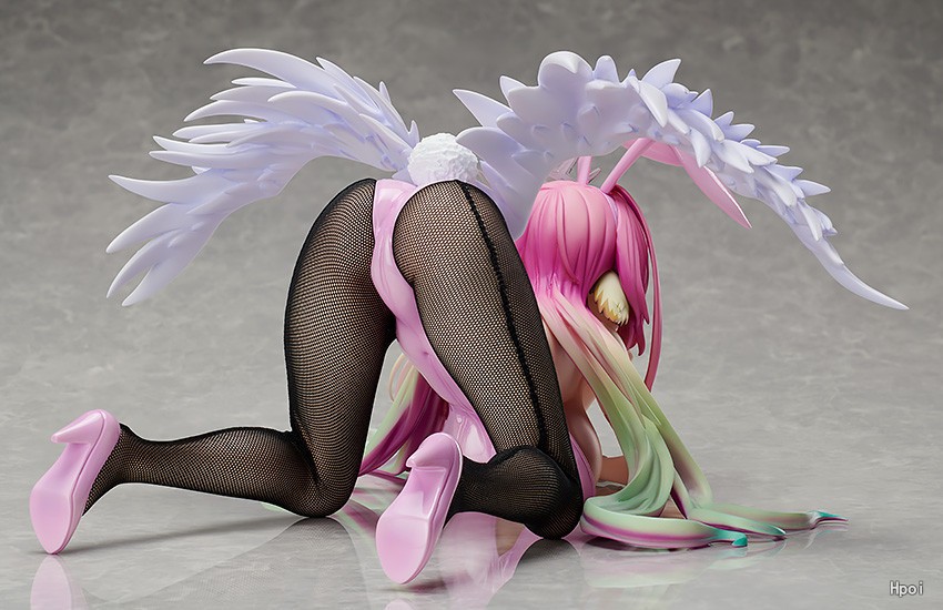 Film Games Anime Girl Figures No Game No Life B-stijl Jibril 1/4 Bunny Ver. Figuur volwassen collectie model speelgoed pop cadeau