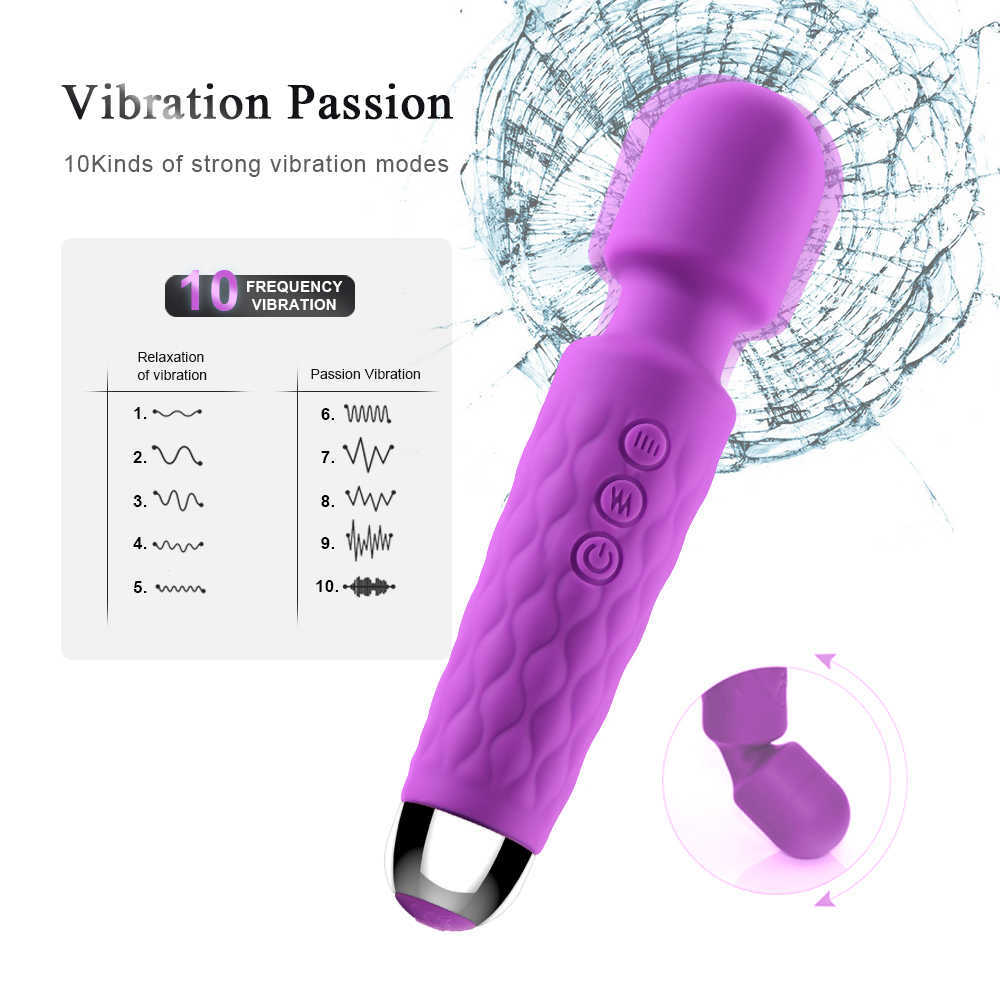 Schönheitspunkte 10 Geschwindigkeit Strong Dildo AV Vibrator für Frauen Vagina Clitoris Stimulator Vibratoren Magie Zauberstab Massagne Erotik sexy Spielzeug Erwachsene