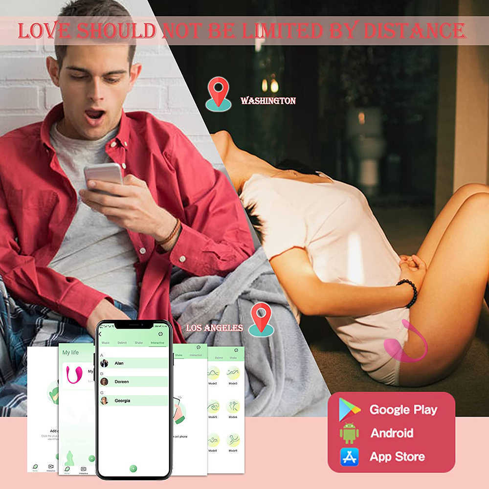 ビューティーアイテム長距離制御アプリ膣ボール女性用BluetoothバイブレーターGスポットバイブレーターセクシーなおもちゃ振動卵