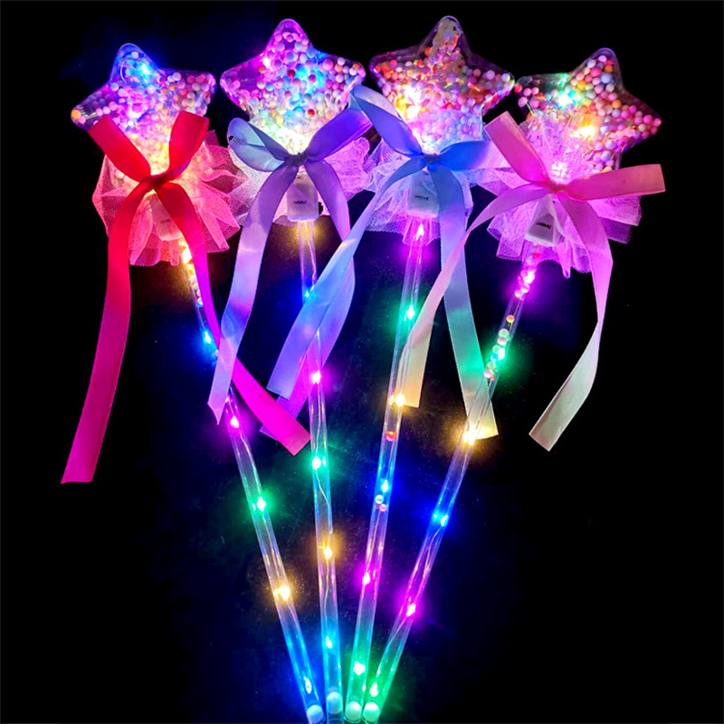 LED Light Sticks Bobo Balloon Party Decoration Star Shape Flashing Glow Magic Wands For Birthday Wedding Party Decor8173876