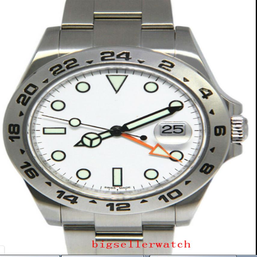 Luxe horloge van hoge kwaliteit 42 mm Explorer II 216570-77210 roestvrij witte wijzerplaat Azië 2813 uurwerk mechanische automatische herenhorloges b261i