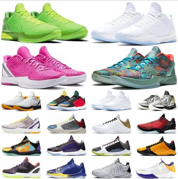 OG Mamba Zoom 6 Protro Grinch Basketball schoenen Men Bruce Lee Wat als Lakers Big Stage Chaos 5 Rings Metallic Gold Mens Outdoor Trainers Sports