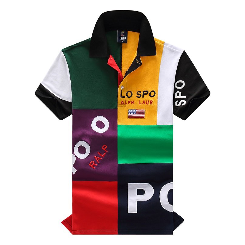 High-grade contrast color cotton large size polo shirt letter embroidery short-sleeved 2022 summer foreign trade men's Hong Kong style t-shirt S-6XL