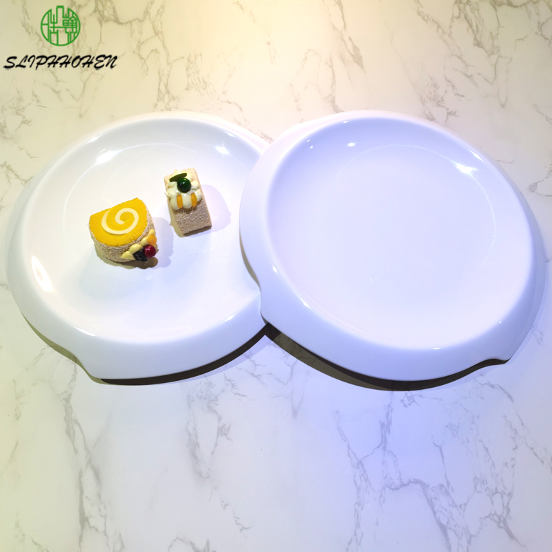 A5 Melamine Round Flanging Plates White Big Dinner Dish Restaurant Tabellery Cafeteria BBQ servis