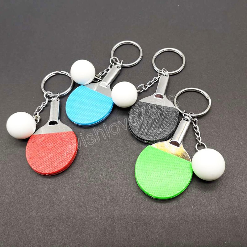 Творческий милый пингпонг подвесной ключ -цепь мода мини -настольный теннис мяч мяч для клавишных женщин, мужчины, мешок для подарков сувенирные украшения