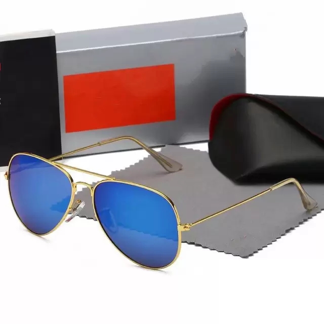 Mężczyźni moda Ray klasyczne okulary przeciwsłoneczne 2022 luksusowy projektant opaski okulary metalowe ramy projektanci okularów słonecznych kobiet z obudową