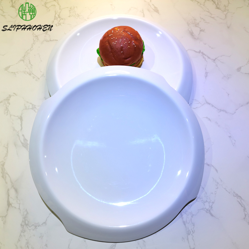 A5 Melamine Round Flanging Plates White Big Dinner Dish Restaurant Tabellery Cafeteria BBQ servis