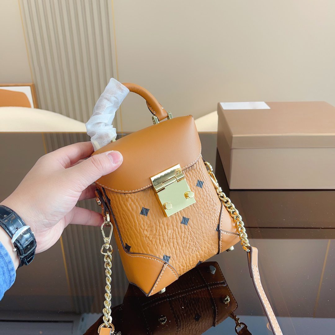 Softberlin Collection sac à bandoulière frites chaîne sac Cognac M famille Mini bandoulière en cuir garniture 2023 à la mode sac à main pour femmes