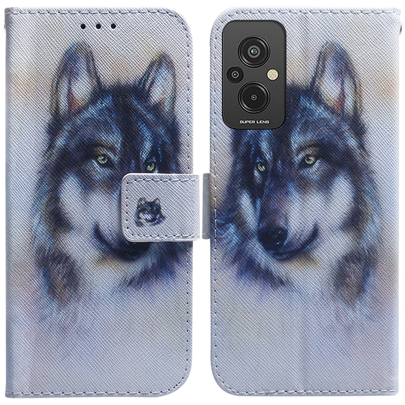 Fall för Samsung S23 Ultra Plus A14 5G M13 4G M33 M53 M23 F23 A23 Animal Print Leather Wallet Flower Lion Panda Dog Wolf Tiger ID Card Slot Flip Cover Holder Book Pouch