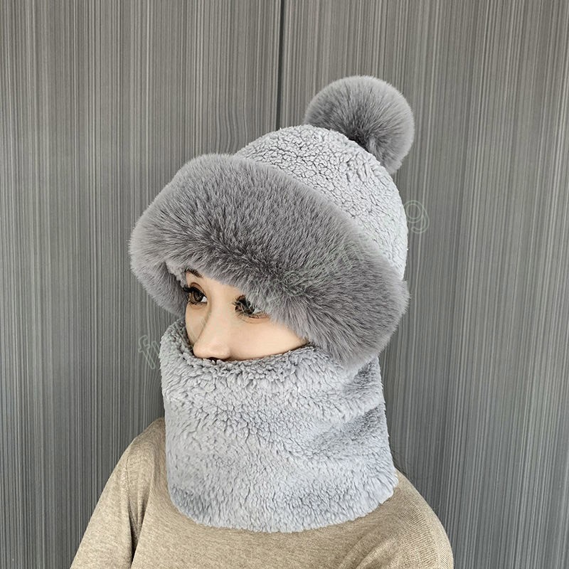 Chapéu feminino de inverno tampas de cachecol de pescoço gorros mais quentes