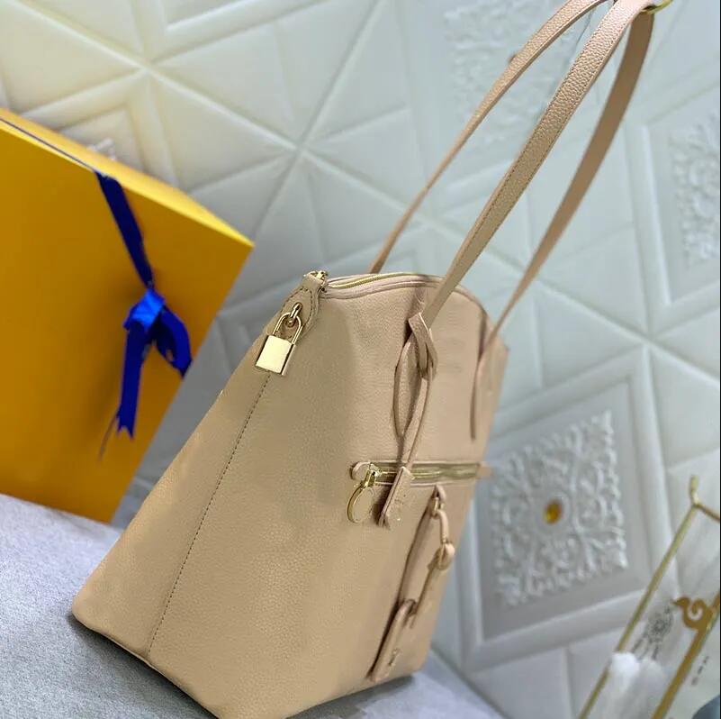 HH M44888 CarryAll MM Totes Designer women shopping bag check letter flower Epi Embossed leather purse handbag lock chain messenger shoulderbag tote 34cm