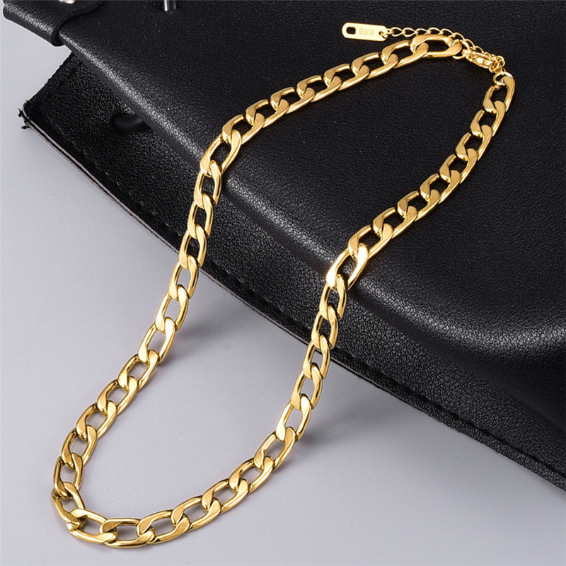 Fashion Hip Hop Jewelry 18K Gold Chains Designer Halsband Kvinna 316L Titanium Steel Cuban Link Kedjor Kokare Punk Halsband för Women Party Friend Birthday Present