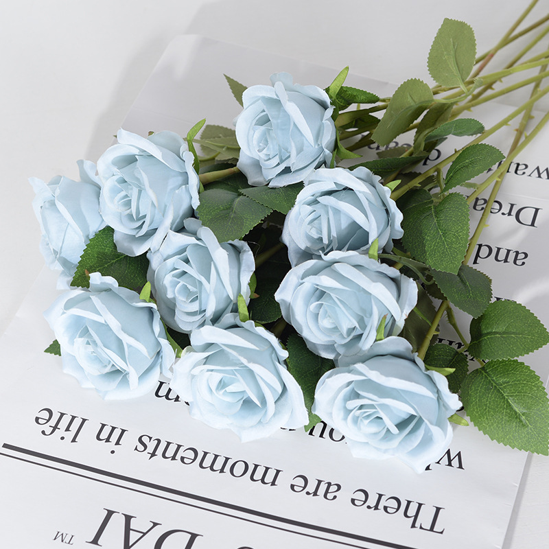 Tige unique Rose Fleurs Rouge Rose Violet Bleu Saint Valentin Centres De Mariage Proposition Fiançailles Anniversaire Décoration De La Maison