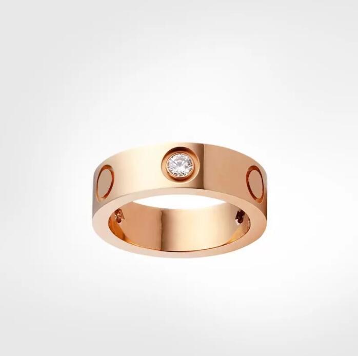 Band Love Rings Designer Jewelry Rose Gold Silver plaquée en titane acier avec Diamond Fashion Street Hip Hop Casual Classic 152p