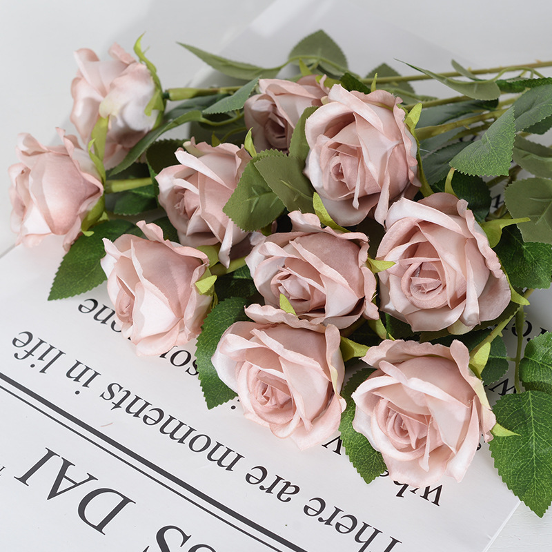 Single Stem Rose Flowers Red Pink Purple Blue Valentine Wedding Centerpieces Proposal Engagement Anniversary Home Decoration