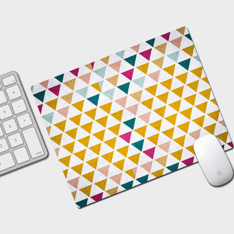 Małe 26x21 cm biuro myszy mata gier gra gier Mousepad klawiatura geometryczna paski biurka do tabletu notebook